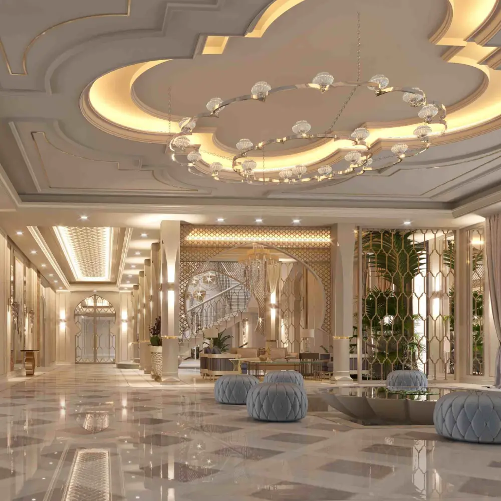 Luxury villa interior design in Dubai featuring premium finishes and custom decor solutions.