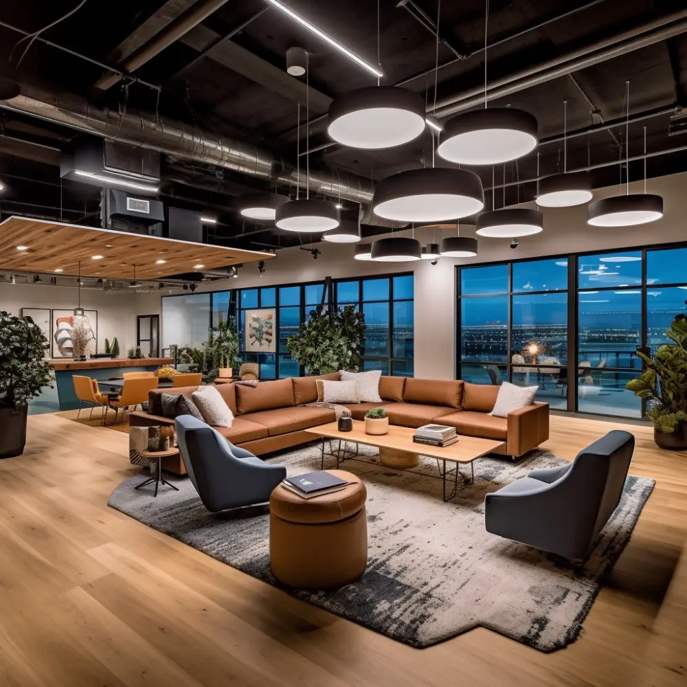 Professional office interior fit-out by Interior Design Company UAE with modern workspace design.