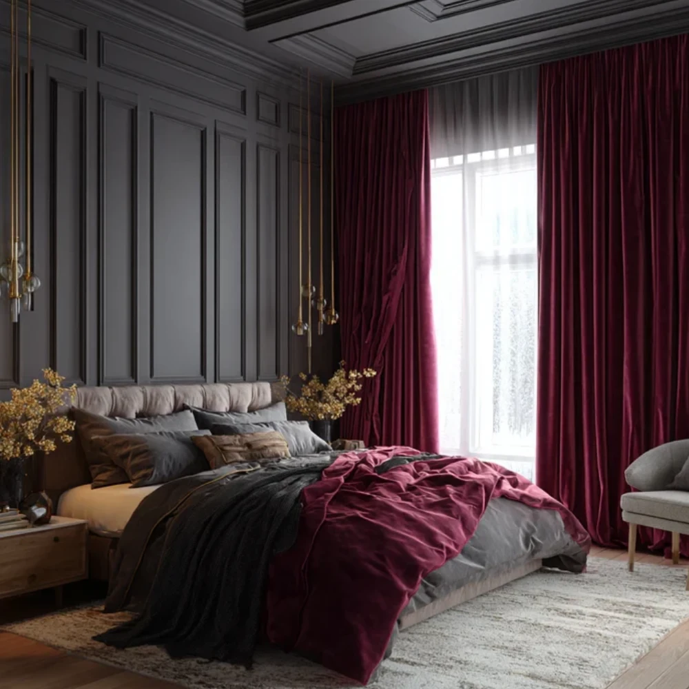Velvet Blackout Curtains Completed Project in Downtown Dubai